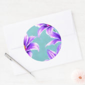 Lila Lilly des Valley Pattern Runder Aufkleber (Umschlag)