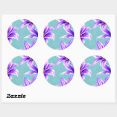 Lila Lilly des Valley Pattern Runder Aufkleber (Blatt)