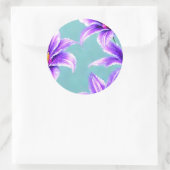 Lila Lilly des Valley Pattern Runder Aufkleber (Tasche)