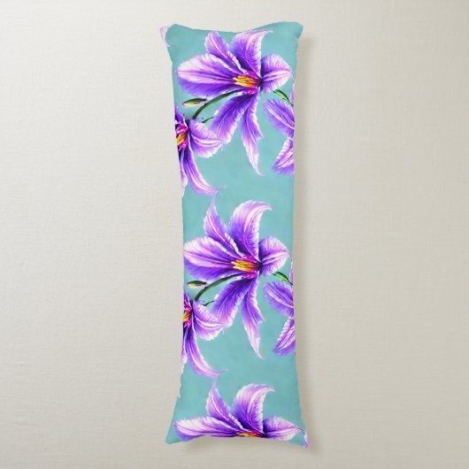 Lila Lilly des Valley Pattern Seitenschläferkissen (Vorderseite Vertikal)