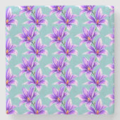 Lila Lilly des Valley Pattern Steinuntersetzer (Vorderseite)