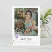 Lila Lilly Simple Foto Beerdigung Programm (Stehend Vorderseite)