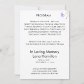 Lila Lilly Simple Foto Beerdigung Programm (Rückseite)