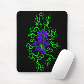 Lila Lily-Blume auf schwarz Mousepad (Mit Mouse)