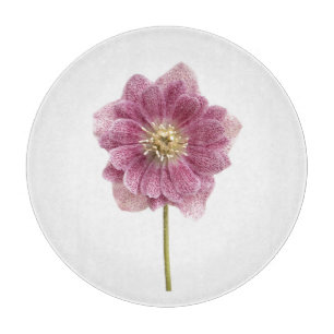 Lila Lily-Blume-Glasschneidplatte 12" Schneidebrett