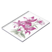 Lila Lily-Blume Notizblock (Linke Seite)