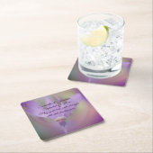 Lila Lily-Blume Personalisiert Hochzeit Rechteckiger Pappuntersetzer (Vor Ort)