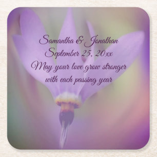 Lila Lily-Blume Personalisiert Hochzeit Rechteckiger Pappuntersetzer