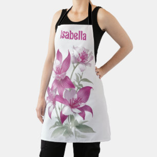 Lila Lily-Blume Personalisiert Schürze