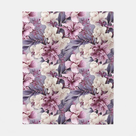 LILA LILY FLORAL FLEECEDECKE (Vorderseite)
