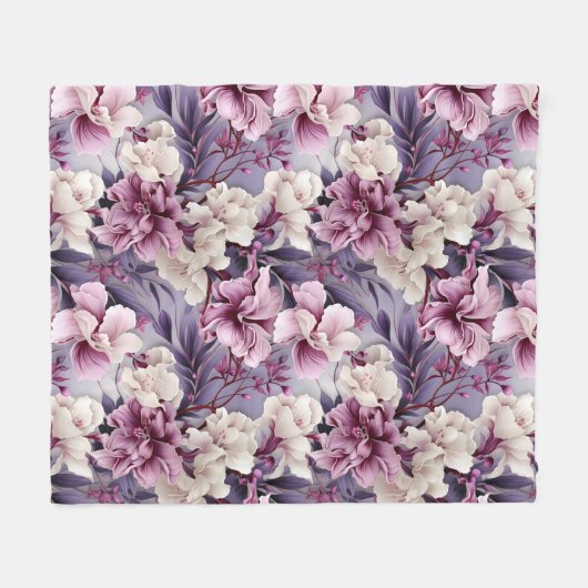 LILA LILY FLORAL FLEECEDECKE (Vorderseite (Horizontal))