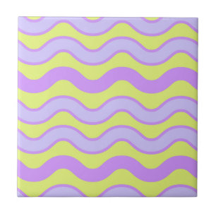 Lila Limette Groovy Streifen Modern Frühling Somme Fliese