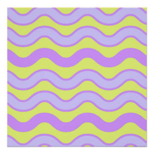 Lila Limette Groovy Streifen Modern Minimalistisch Poster