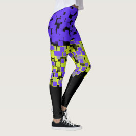 Lila- + Limettengrün geklebt Leggings
