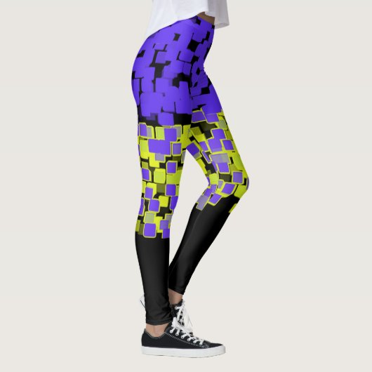 Lila- + Limettengrün geklebt Leggings (Rechts)