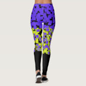 Lila- + Limettengrün geklebt Leggings (Rückseite)