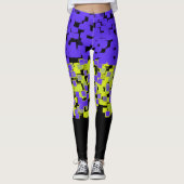 Lila- + Limettengrün geklebt Leggings (Vorderseite)