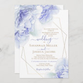 Lila Limonade Hochzeit Aquarellblume Einladung (Vorne/Hinten)