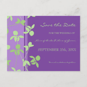 Lila Limone florale Save the Date Hochzeitkarten Ankündigungspostkarte