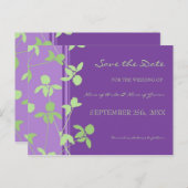 Lila Limone florale Save the Date Hochzeitkarten Ankündigungspostkarte (Vorne/Hinten)