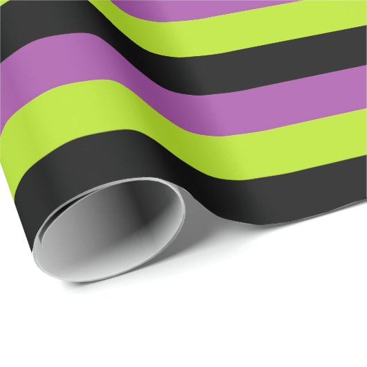 Lila Limone grüne und schwarze Streifen Geschenkpapier (Rolleneckpunkt)