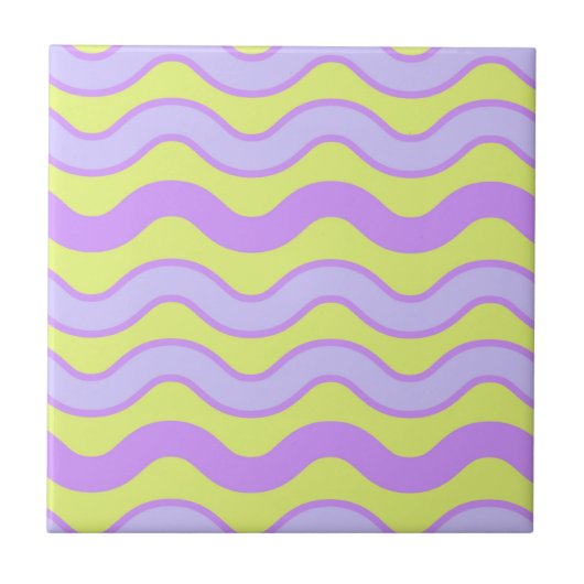 Lila Limoner Groovy Stripe Moderner Frühling Somme Fliese (Vorderseite)