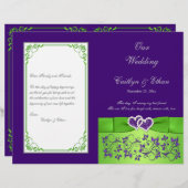 Lila, Limones, graues Hochzeitsprogramm (Vorne/Hinten)