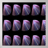 Lila Line Art Beach Seashell Design Poster (Vorne)