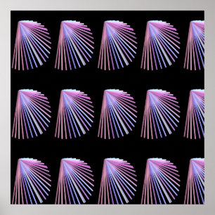 Lila Line Art Beach Seashell Design Poster