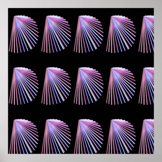 Lila Line Art Beach Seashell Design Poster (Vorne)