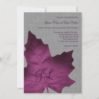 Lila Linen Mit Monogramm Hochzeitseinladung Einladung
