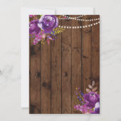 Lila Lingerie Dusche Bachelorette Wood Einladung (Rückseite)