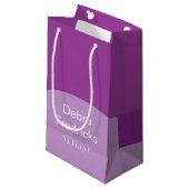 Lila Linie und Wellen Kleine Geschenktüte (Vorderseite Schrägansicht)