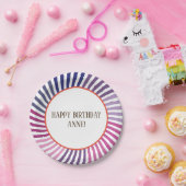 Lila Linien, Hippie, Custom, Paper-Teller Pappteller (Party)