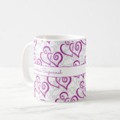 Lila Linked Heart Artwork Custom-Tasse Kaffeetasse (Vorderseite Links)