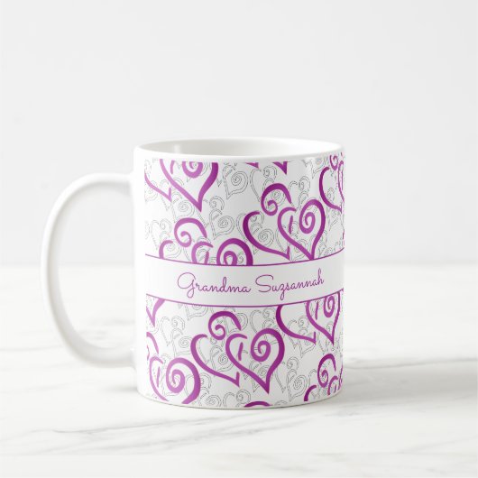 Lila Linked Heart Artwork Custom-Tasse Kaffeetasse (Links)