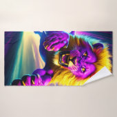 Lila Lion Badehandtuch (Badehandtuch)