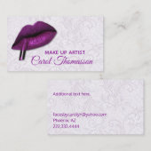 Lila Lippen Makeup Visitenkarte (Vorne/Hinten)