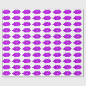 Lila Lippen-Wrackpapier Geschenkpapier (Flach)