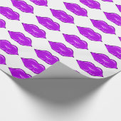 Lila Lippen-Wrackpapier Geschenkpapier (Ecke)