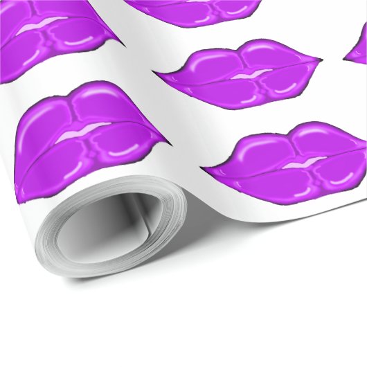 Lila Lippen-Wrackpapier Geschenkpapier (Rolleneckpunkt)