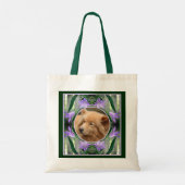 Lila Lippenrahmen-Blume gestalten Ihr eigenes Foto Tragetasche (Rückseite)