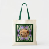 Lila Lippenrahmen-Blume gestalten Ihr eigenes Foto Tragetasche (Vorne)