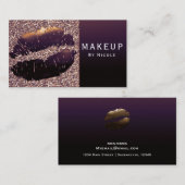 Lila Lippenstift Glam Salon Visitenkarte (Vorne/Hinten)