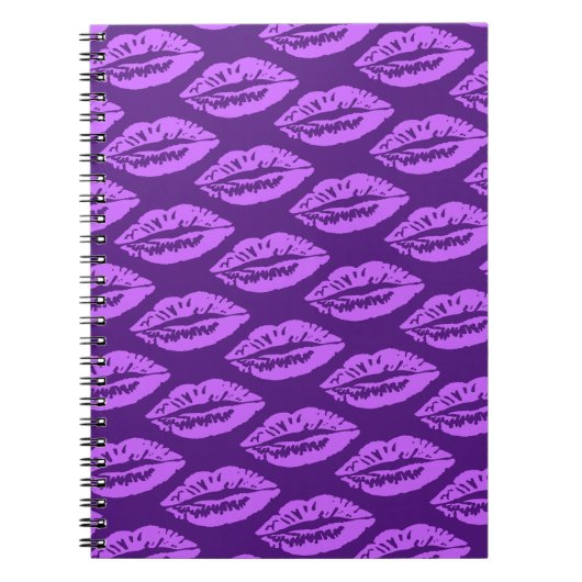 Lila Lips Muster Notizblock (Vorderseite)