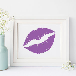 Lila Lipstick Lippen Poster