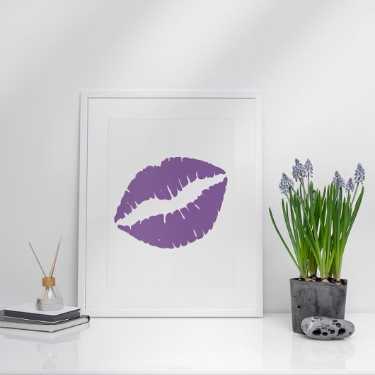 Lila Lipstick Lippen Poster