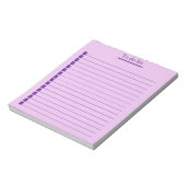 Lila Liste Notizblock (Rotiert)