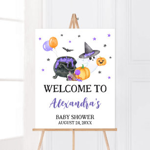 Lila Little Boo Ghost Baby Dusche Willkommen Poster