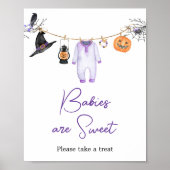Lila Little Boo Halloween Babys sind süß Poster (Vorne)